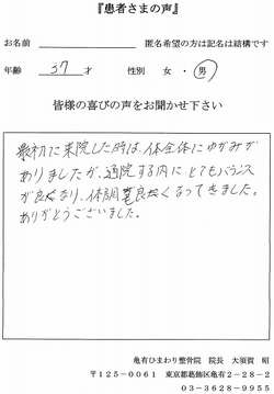 首･肩･背中のこり、ﾊﾘ